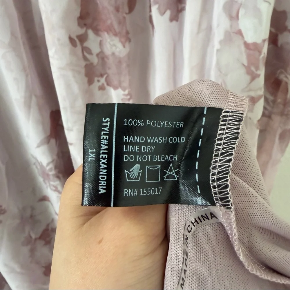 Baltic Born NWT Alexandria Smocked Maxi Dress Blush Floral Pink Plus Size 1X - Picture 10 of 12